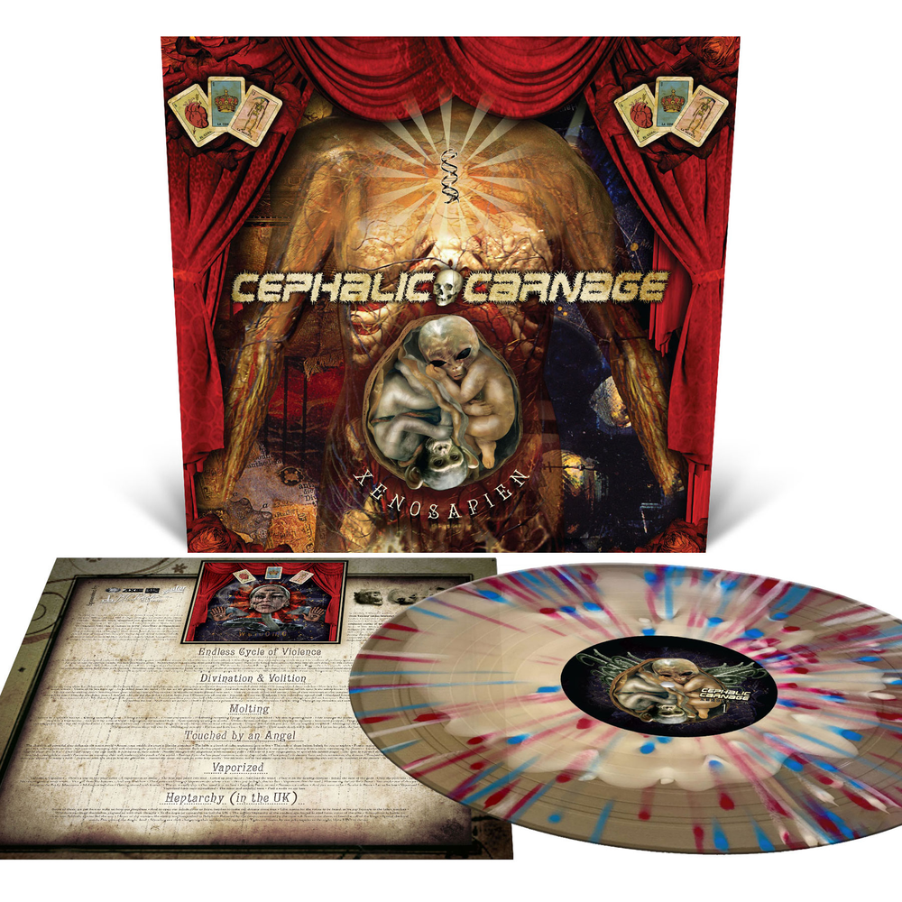 the album cover for Cephalic Carnage - Xenosapien [Color in Color with Splatter LP]