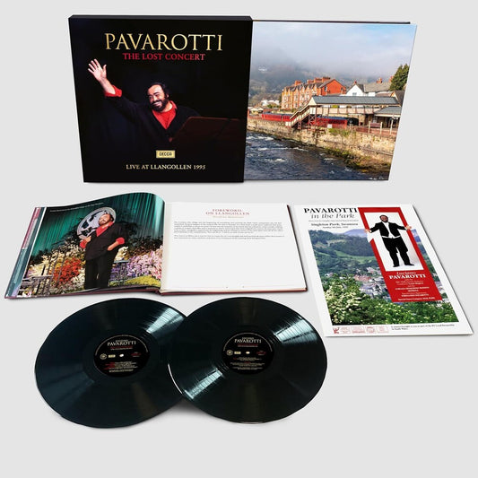 the album cover for Luciano Pavarotti - Lost Concert: Live At Llangollen 1995 [2 LP/Book]