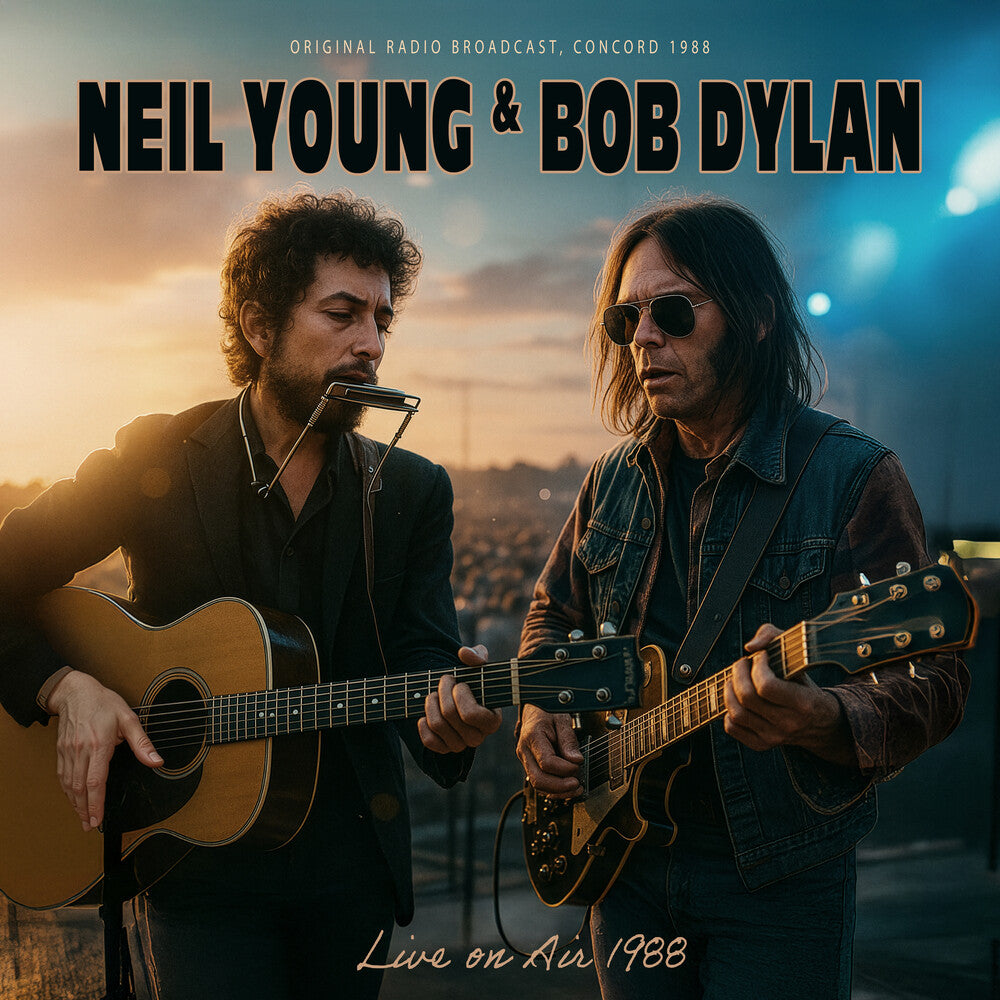the album cover for Bob Dylan  / Young,Neil - Live On Air 1988 - Brown (Brwn) [Colored Vinyl]