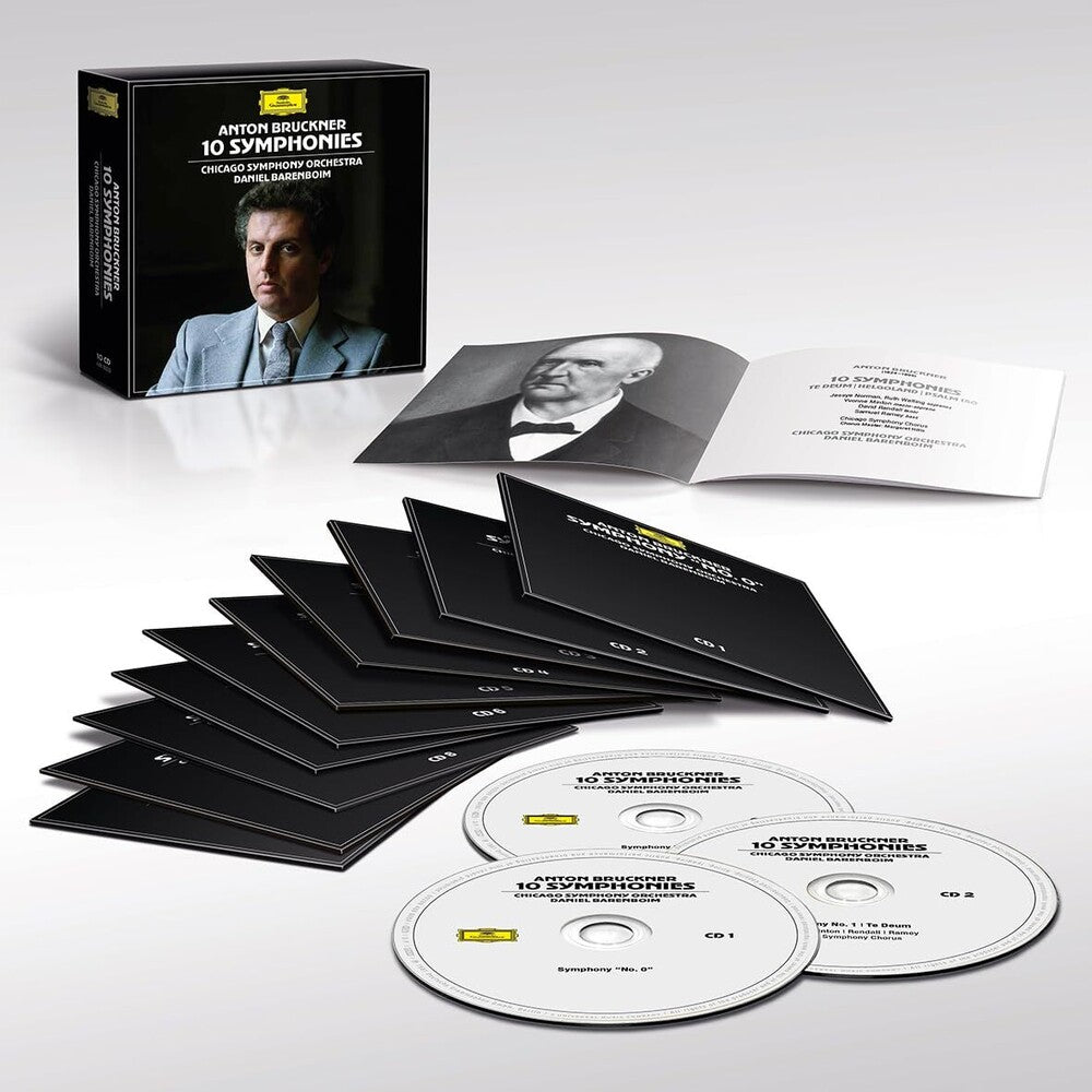 the album cover for Bruckner / Daniel Barenboim  / Chicago Symphony - Bruckner: 10 Symphonies (Uk)