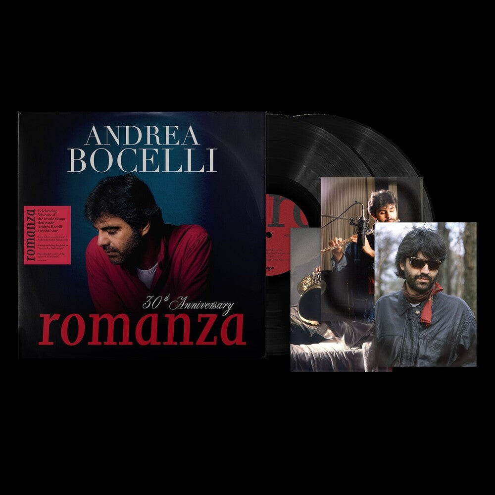 the album cover for Andrea Bocelli - Romanza - 30th Anniversary [180g Black with 3 Lithographs]