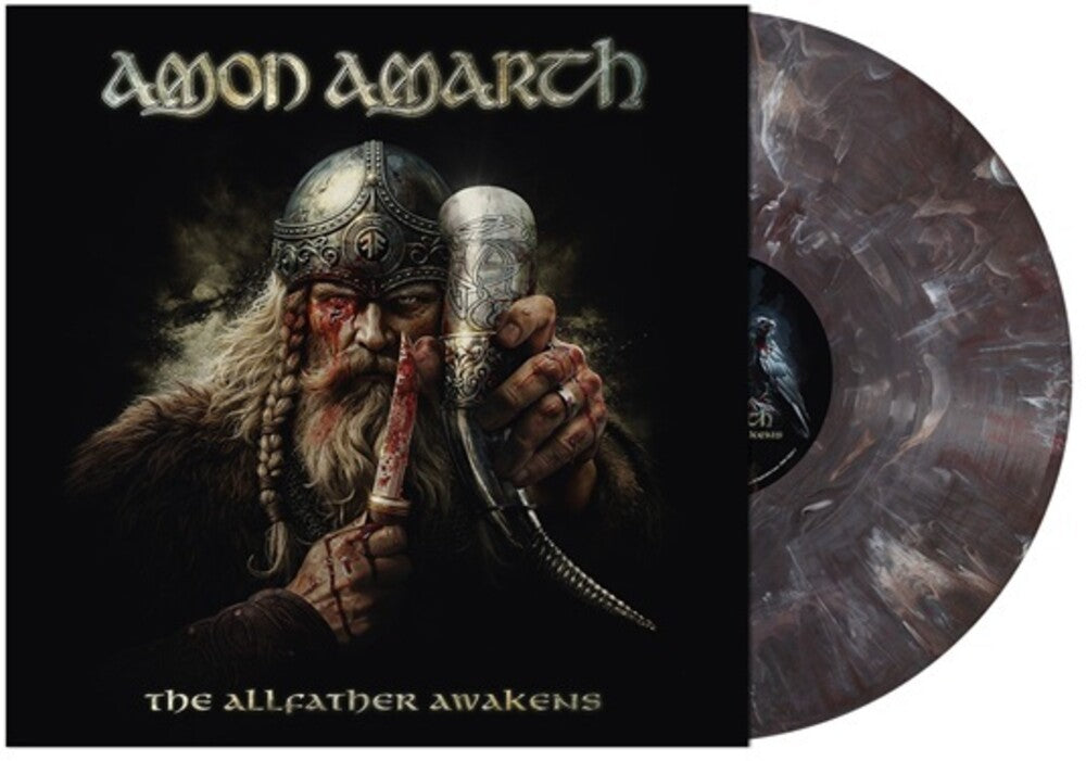 the album cover for Amon Amarth - The Allfather Awakens [Odens Hunt Marbled]